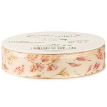 tételeket Dekoratív szalag őszi dekorációs textil szalag bézs órózsaszín 25mm 20m