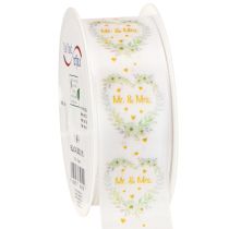 tételeket Esküvői díszes szatén szalag „Mr. &amp; Mrs.” az elegáns dekorációhoz