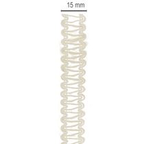 tételeket Dekoratív juta szalag, natúr ajándék szalag, krémfehér, 15mm x 15m