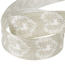 tételeket Deco szalag natúr szarvas 40mm 20m