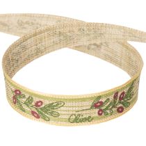 tételeket Ajándékszalag olajág elegáns ágakkal és olajbogyókkal 1,5 cm 15 m