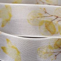 tételeket Dekoratív szalag leveles ág motívummal, organza szalag, 25 mm széles, 20 m hosszú