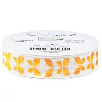tételeket Dekoratív szalag pillangók narancssárga drót széle 25mm 18m
