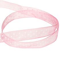 tételeket Ajándékszalag stílusos pöttyös mintával ünnepi csomagoláshoz, 1,5 cm széles, 20 m hosszú