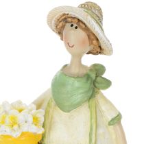 tételeket Dekoratív kertész figurák, asztaldísz, nyári, zöld/sárga, 16,5 x 5,5 cm, 2 darab