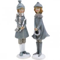 tételeket Deco figurák téli gyerek figurák lányok H19cm 2db