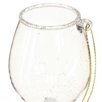 tételeket Dekoratív akasztós poharak átlátszó arannyal 9cm 2db