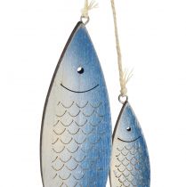 tételeket Dekoratív akasztós hal kék fehér pikkely 11,5/20cm 2 db-os készlet