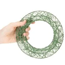 tételeket Zöld dekoratív drótháló koszorú barkácsoláshoz, 19 cm, 2 darab