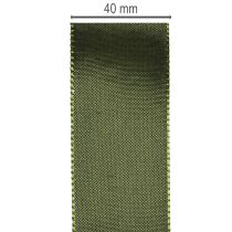 tételeket Szatén szalag ajándékcsomagoláshoz, taft szalag, zöld, 40 mm széles, 5 m hosszú
