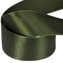 tételeket Szatén szalag ajándékcsomagoláshoz, taft szalag, zöld, 40 mm széles, 5 m hosszú