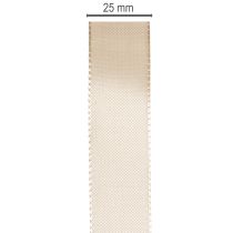 tételeket Dekoratív szalag szatén bézs taft szalag 25mm 50m