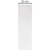 tételeket Dekoratív taft szalag, fehér, 25 mm széles, 50 m hosszú