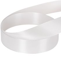 tételeket Dekoratív taft szalag, fehér, 25 mm széles, 50 m hosszú
