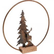 tételeket Díszítő karácsonyi fenyő szarvas fém fa alap Ø38cm