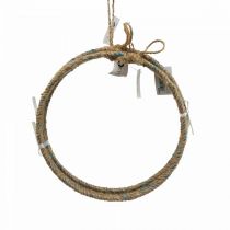 Jute díszítőgyűrű Scandi dekoratív gyűrű akasztáshoz Ø25cm 4db