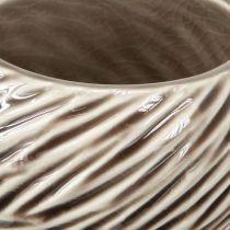 tételeket Dekoratív Tál Kerámia Spirál Dekor Bézs Barna Ø9cm 4db