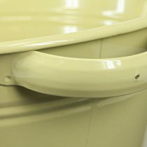 tételeket Dísztál fém zöld sárga virág tál fogantyú Ø33,5cm