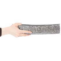 tételeket Dekoratív fémtál, szürke mintás, ovális, H36cm/33.5cm, 2 db-os szett