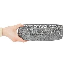 tételeket Dekoratív fémtál ovális mintával szürke 25,5/29/34,5 cm 3 db-os szett