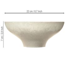 tételeket Dekoratív tál talppal, műanyag kerek, krémszínű Ø19cm, M8cm