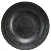 tételeket Dekoratív tál kerek növényi tálak szürke Ø37cm H10,5cm 3db