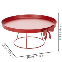tételeket Dekoratív tálca állványon fém masnival, 30 cm, 2 darabos szett