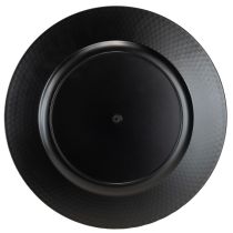 tételeket Dekoratív tányér kerek műanyag dísztányér ezüst Ø33cm