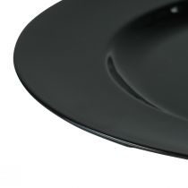 tételeket Dekoratív tányér fekete, lapos, fényes műanyag Ø28cm M2cm