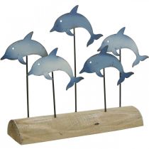 Delfinek készletbe, tengeri dekoráció, tengeri fém dekoráció H24,5cm L32,5cm