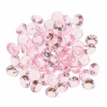 Dekoratív kövek gyémánt akril világos rózsaszín Ø1,2cm 175g születésnapi dekorációhoz