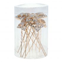 tételeket Gyémánt tűs esküvői dekoráció arany 7cm 9 db