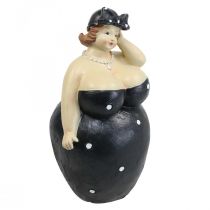 Díszítő figura duci nő, kövér hölgy figura, fürdőszoba dekoráció H23cm