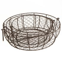 tételeket Drótkosaras tál fogantyúval barna Ø35/30/25cm 3 db-os készlet