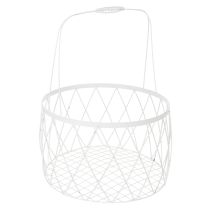 tételeket Drótkosár fogantyúval, fehér fém, Ø25/30/35cm, 3 db-os szett