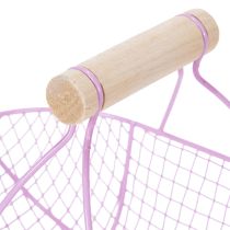 tételeket Drótkosár fa fogantyúval, ideális modern életstílushoz és stílusos dekorációhoz, 17 cm, 6 darab