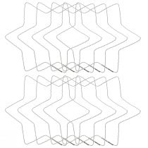 tételeket Drót csillag hullámgyűrű csillagok karácsonyi koszorúhoz 20cm 10 db