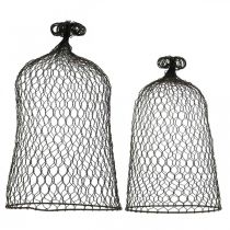 tételeket Díszharang fémből, mászást segítő, drót kapucni barna, patina H50/41cm Ø30/25cm, 2 db