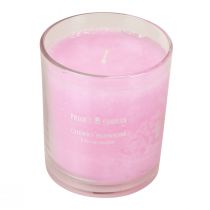 tételeket Illatos gyertya üvegben cseresznyevirág illatos gyertya rózsaszín H8cm