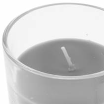 Illatos gyertya vaníliaszürke üvegben Ø8cm H10,5cm