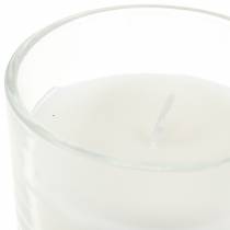 Illatos gyertya vanília fehér üvegben Ø8cm H10,5cm