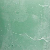 tételeket Egyszínű oszlopgyertyák, zöld jáde, 70×80 mm, 4 db-os készlet, dekorációhoz és pihenéshez