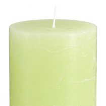 tételeket 4 darabos lime zöld oszlopgyertya-készlet - Elegáns asztali dekoráció és otthoni hangulatgyertyák, 70x120 mm - Ideális ünnepségekre és mindennapi használatra