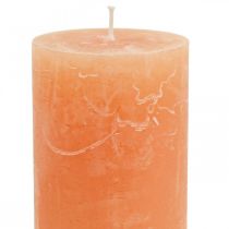 tételeket Egyszínű gyertyák Narancs őszibarack oszlopos gyertyák 60×100mm 4db