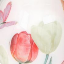 tételeket Húsvéti tojásdísz, tulipán motívum, szalaggal akasztáshoz és tavaszi dekorációhoz, 6 cm, 12 darab