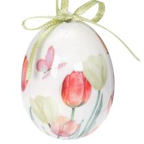 tételeket Húsvéti tojásdísz, tulipán motívum, szalaggal akasztáshoz és tavaszi dekorációhoz, 6 cm, 12 darab