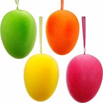 Húsvéti tojás felakasztható színes, pelyhes tojás, húsvéti, tavaszi dekoráció 8db