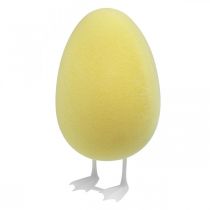Dísztojás lábakkal sárga asztaldísz Húsvéti dekoratív figura tojás H25cm