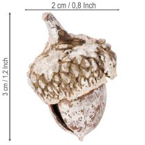 tételeket Makk, természetes dekorációs termék, fehérre meszelt, 1-3 cm, 300g