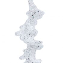 Jégcsapok fehér csillámmal akasztható 26,5cm 1db